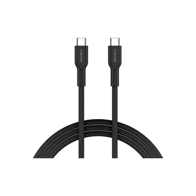 Дата кабель USB-C to USB-C 1.0m OnWire 60CL C-C 60W COLOR Braided 1m Black Canyon (CND-CCAP60AB10B)