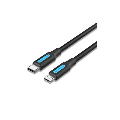 Дата кабель USB-C to Micro 5P 1.5m 2A black Vention (COVBG)