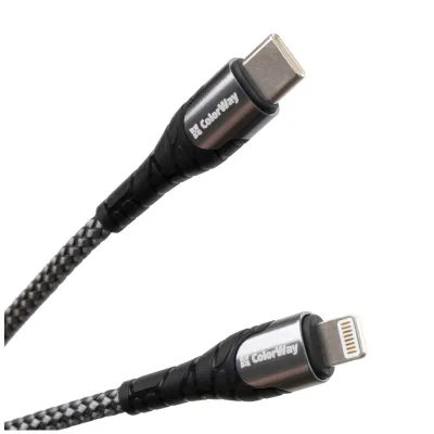 Дата кабель USB-C to Lightning 1.0m ColorWay (CW-CBPDCL033-GR)