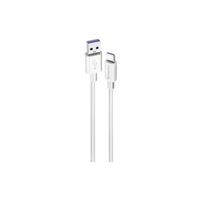 Дата кабель USB 2.0 AM to USB-C 1.0m 5A white ColorWay (CW-CBUC019-WH)