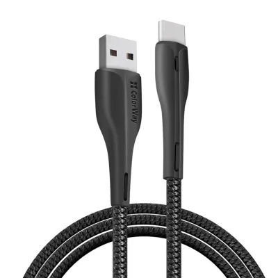 Дата кабель USB 2.0 AM to USB-C 1.0m led black ColorWay (CW-CBUC034-BK)