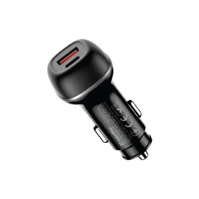 Зарядний пристрій ColorWay USB-C PD65W + USB QC3.0 car adapter (CW-CHA068PD-BK)