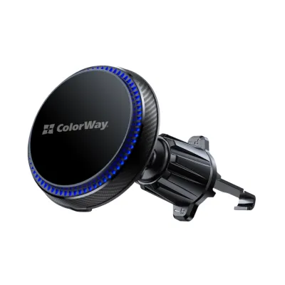 Універсальний автотримач ColorWay MagSafe 360° Air Vent 15W Black (CW-CHMW041Q-BK)