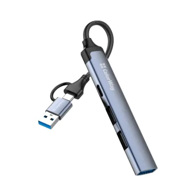 Концентратор ColorWay USB-A/USB-C 4-in-1 USB2.0х2/USB3.0/USB-C2.0 (CW-HUB06)
