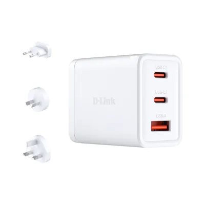 Зарядний пристрій D-Link 2xUSB-C + 1xUSB-A 65W GaN white (DCP-651)