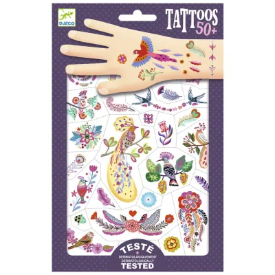 Набір для творчості Djeco Яскраві пташки наклейки на тіло (DJ09615)