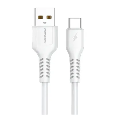 Дата кабель USB 2.0 AM to USB-C 1.0m 2.4A silicone white Denmen (DM-D42T-WH)