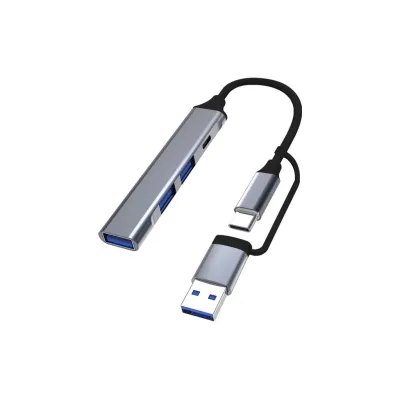 Концентратор Dynamode USB Type-C + USB-A to 1хUSB-C 3.0 1хUSB-A 3.0 2xUSB-A 2.0 dark grey (DM-UH-314AC)