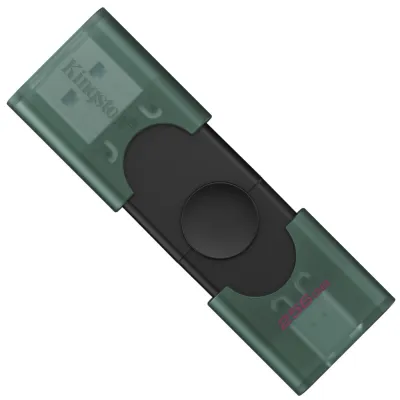 USB флеш накопичувач Kingston 256GB DataTraveler Duo USB 3.2 / Type-C Black/Green (DTDEG2/256GB)