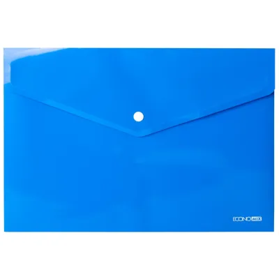 Папка - конверт Economix А4 180 мкм фактура "глянець", синя (E31301-02)