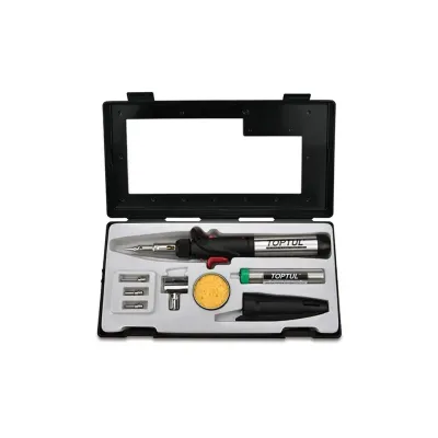 Газовий паяльник Toptul 150W з комплектом насадок 8шт. (EGAE0801)