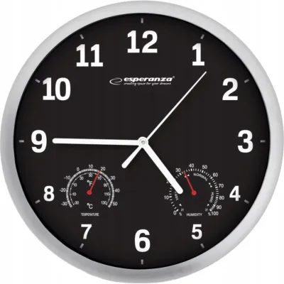 Настінний годинник Esperanza Wall Clock Lyon 25см Black (EHC016K)