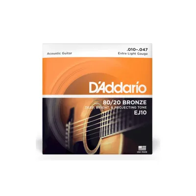 Струни для гітари D'Addario Bronze 80/20 Extra Light (10-47) (EJ10)