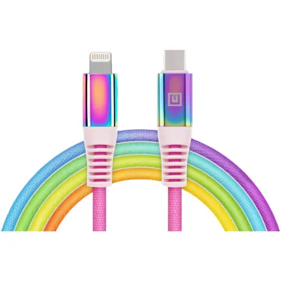 Дата кабель USB-C to Lightning 1.0m MFI Rainbow REAL-EL (EL123500054)