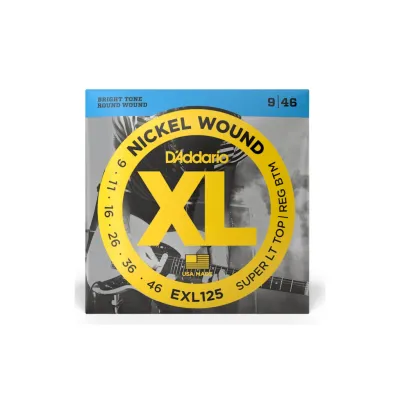 Струни для гітари D'Addario XL Nickel Wound Super Light Top / Regular Bottom (09-46) (EXL125)