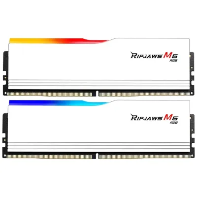 Модуль пам'яті для комп'ютера DDR5 64GB (2x32GB) 6000 MHz Ripjaws M5 RGB Matte White G.Skill (F5-6000J3238G32GX2-RM5RW)