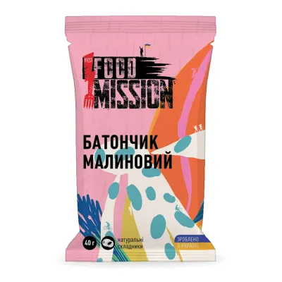 Батончик Food Mission Малиновий 40 г (fm.30344)