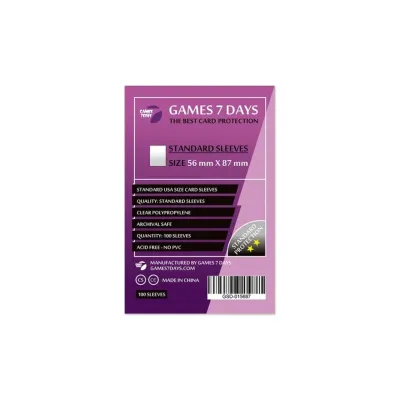 Протектор для карт Games 7 Days 56 х 87 мм, Standard USA, 100 шт (STANDART) (GSD-015687)