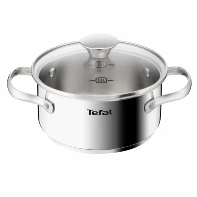 Кастрюля Tefal Minis, з кришкою,1.5 л, нержавіюча сталь, скло (H8744255)