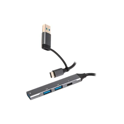 Концентратор Maxxter USB-C + USB-A to 1xUSB 3.0 + 2xUSB 2.0 + 1xUSB-C (HU3C-4P1CN-01)
