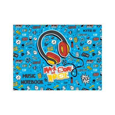 Зошит Kite для нот Headphones А5, 20 аркушів (K24-405)