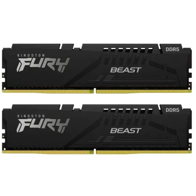 Модуль пам'яті для комп'ютера DDR5 64GB (2x32GB) 5600 MHz Beast EXPO Black Kingston Fury (ex.HyperX) (KF556C40BB2K2-64)