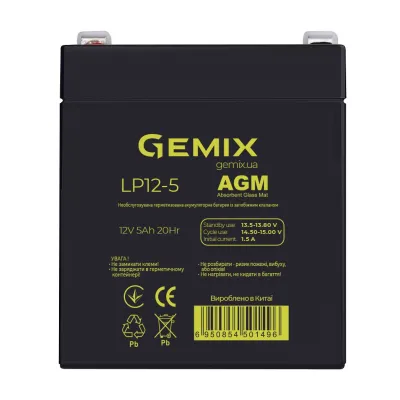 Батарея до ДБЖ Gemix LP 12В 5Ач (LP12-5)
