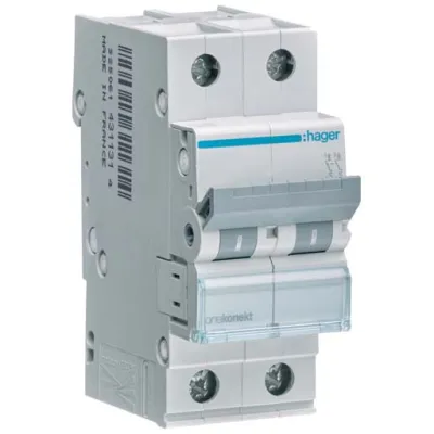 Автоматичний вимикач Hager 2-п. C 50A (6kA) 2M (A) (MCN250)