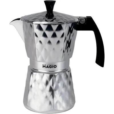 Гейзерна кавоварка Magio Блискучий металік 6 порцій 300 мл (MG-1004)