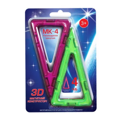 Конструктор Магнікон Додатковий набір трикутник, 4 шт. (MK-4-РТ)