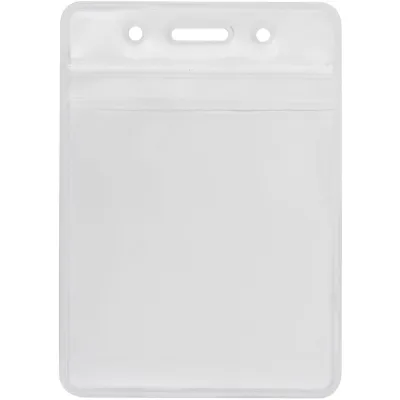 Бейдж Optima вертикальний замок zip lock PVC, 75х95 мм (O45612)