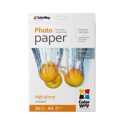Фотопапір ColorWay A4 230г Glossy 20ст (PG230020A4)