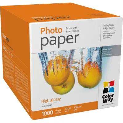Фотопапір ColorWay 10x15 230г glossy, 1000с (PG23010004R)