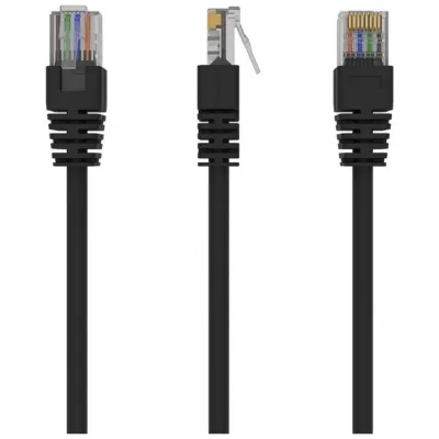 Патч-корд 0.5м, UTP, cat.5e, CCA, black Cablexpert (PP12-0.5M/BK)