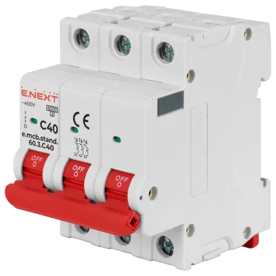 Автоматичний вимикач E.NEXT 3-п e.mcb.stand. 40А C ( 6кА) (s002135)