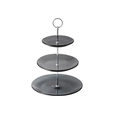 Фруктовниця Viva Monaco Триярусна 25 / 20 / 15 см Чорна (S3020T/S3-Black)
