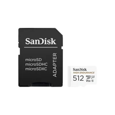 Карта пам'яті SanDisk 512GB microSDXC High Endurance UHS-I U3 V30 + SD adapter (SDSQQNR-512G-GN6IA)