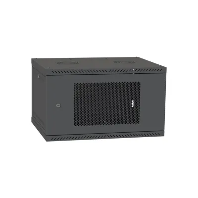 Шафа настінна Ipcom 6U, 600*450, перфоровані дверцята, RAL9005 (СН-6U-060х045-ДП-9005)