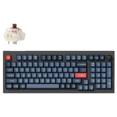 Клавіатура Keychron V5 Max Gateron Jupiter Brown Knob Hot-Swap QMK Wireless/Bluetooth/USB-А UA Black (V5M-D3-UA)