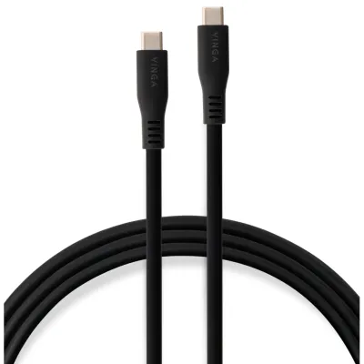 Дата кабель USB-C to USB-C 2.0m UBS3.2 Gen2 10G 240W Chip Silicon Black Vinga (VCPDCCC3242SB)