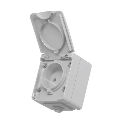 Розетка Videx BINERA IP65 зовнішня 1ая сіра (VF-BNW21-G)