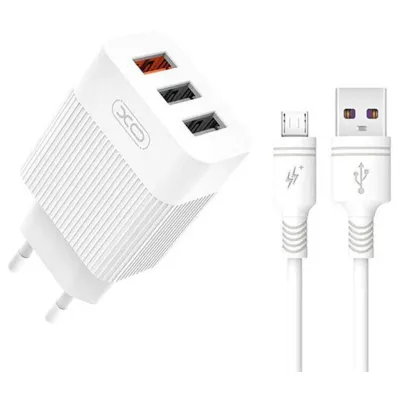 Зарядний пристрій XO L72 QC3.0 3USB +micro (XO-L72-MCR)