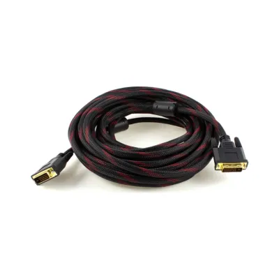 Кабель мультимедійний DVI M to DVI M 5.0m 24+1pin black/red Merlion (YT-DVI(M)/(M)NY/RD-5.0m)