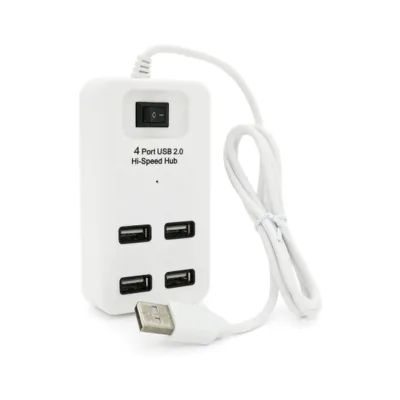 Концентратор Voltronic USB 2.0 to 4xUSB with power switch white (YT-HWS4-W)