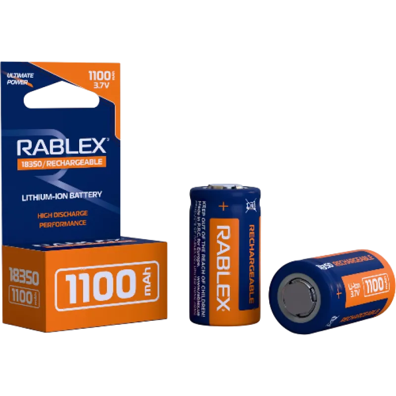 Аккумулятор Rablex 18350, 1100mAh Li-ION 3.7v