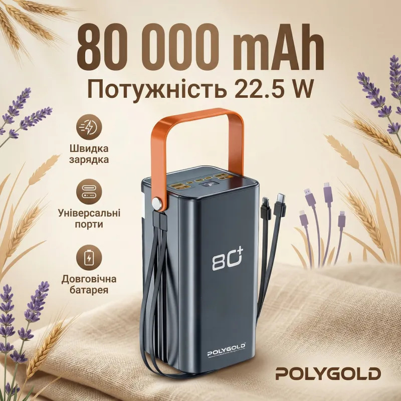 Повербанк Polygold PG-PW680 80000 mAh 22.5W
