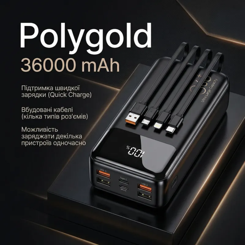 Повербанк Polygold PG-PW330 36000 mAh 22.5W