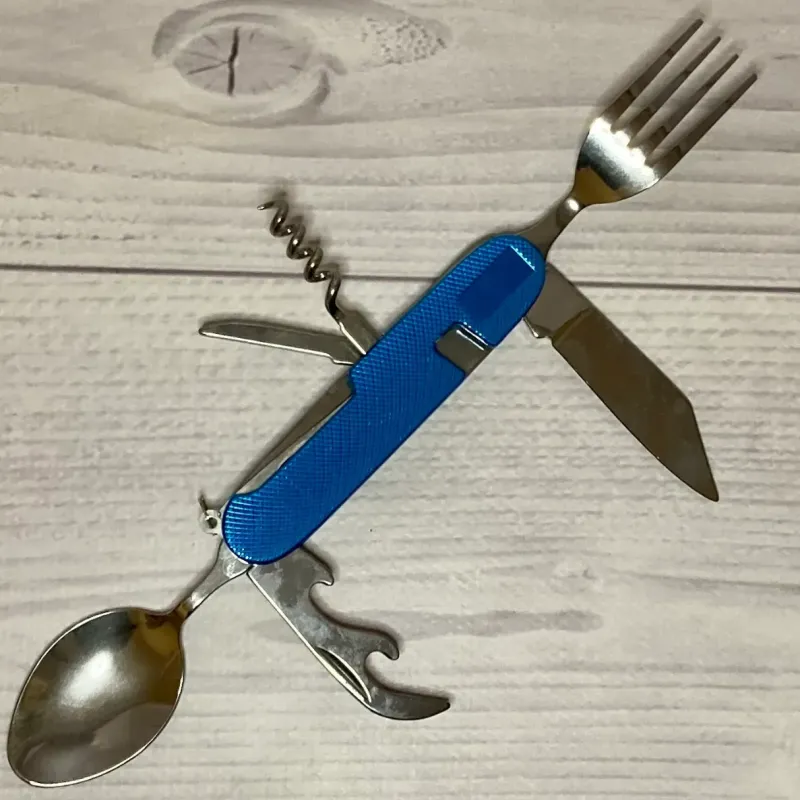 Туристичний столовий прилад 706 ALL синій середній