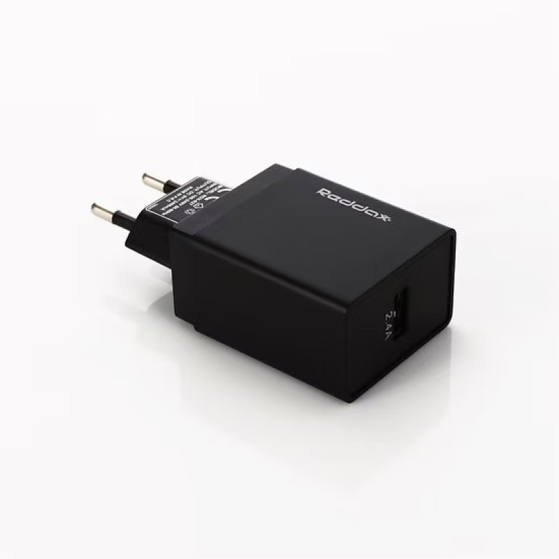 Мережевий зарядний пристрій REDDAX RDX-027 (12W, 2.4 A, USB), Black