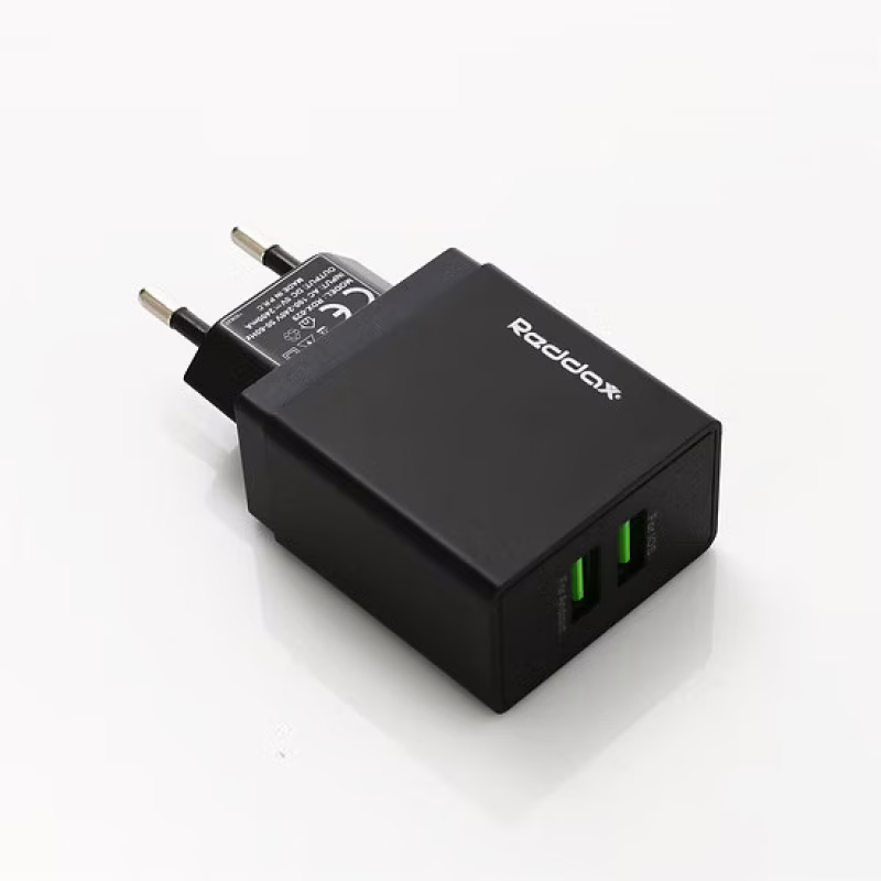 Сетевое зарядное устройство REDDAX RDX-029, Dual USB, 12W, 2.4A, Black